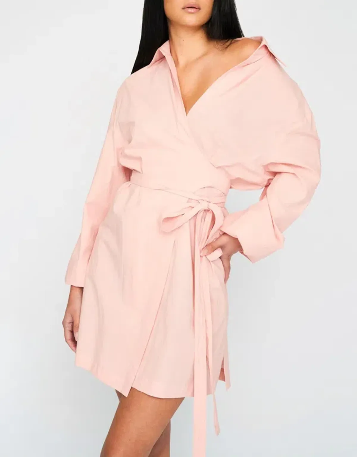 By Johnny Naomi Cotton Wrap Dress Pink Size 6 - Image 2