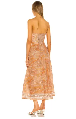 Zimmerman Brighton Tie-Waist Paisley Midi Dress Print Size 8 for rent on The Volte - image 3