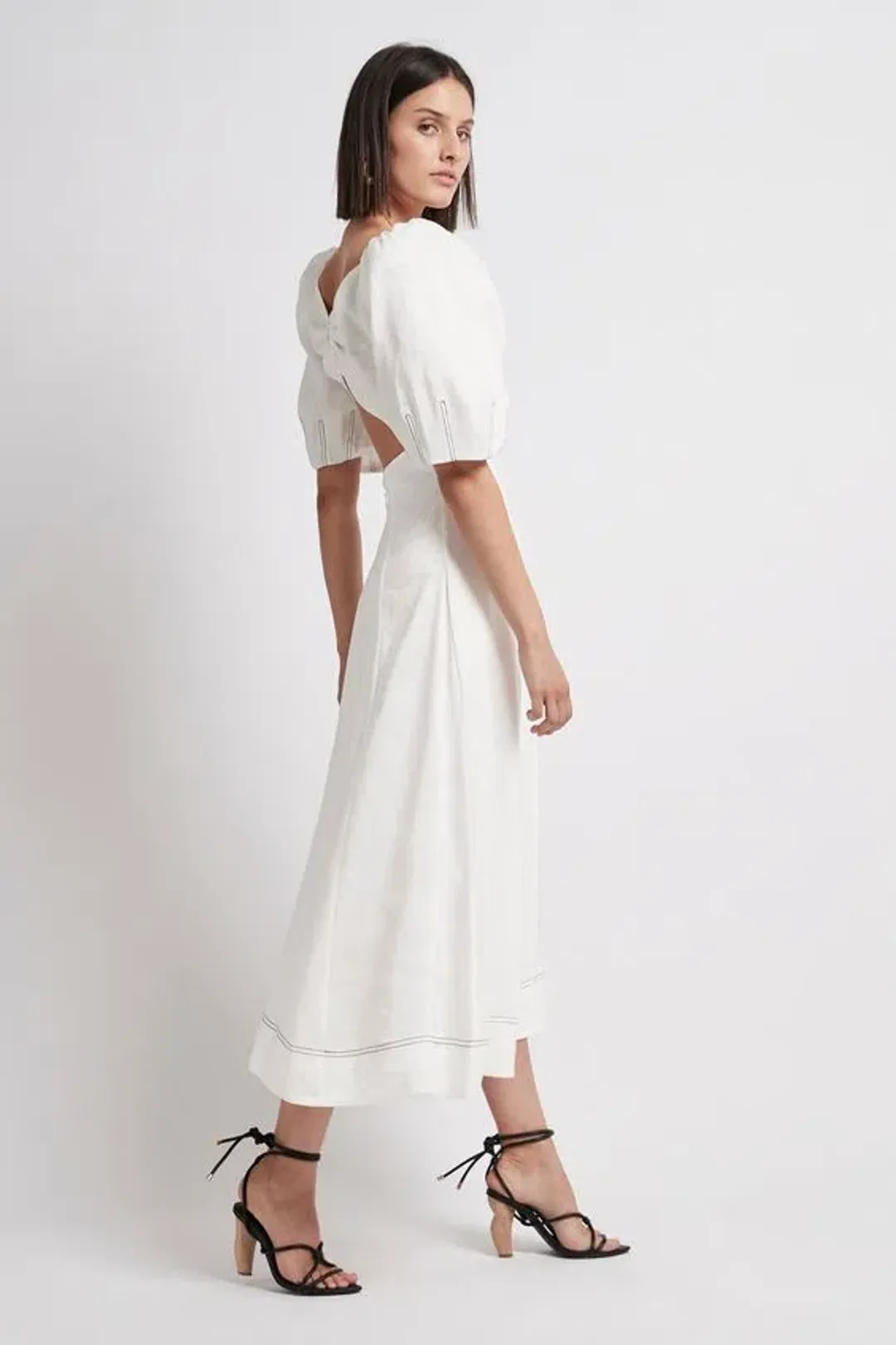 Aje Grove Midi Dress White Size 4 for rent on The Volte - main image