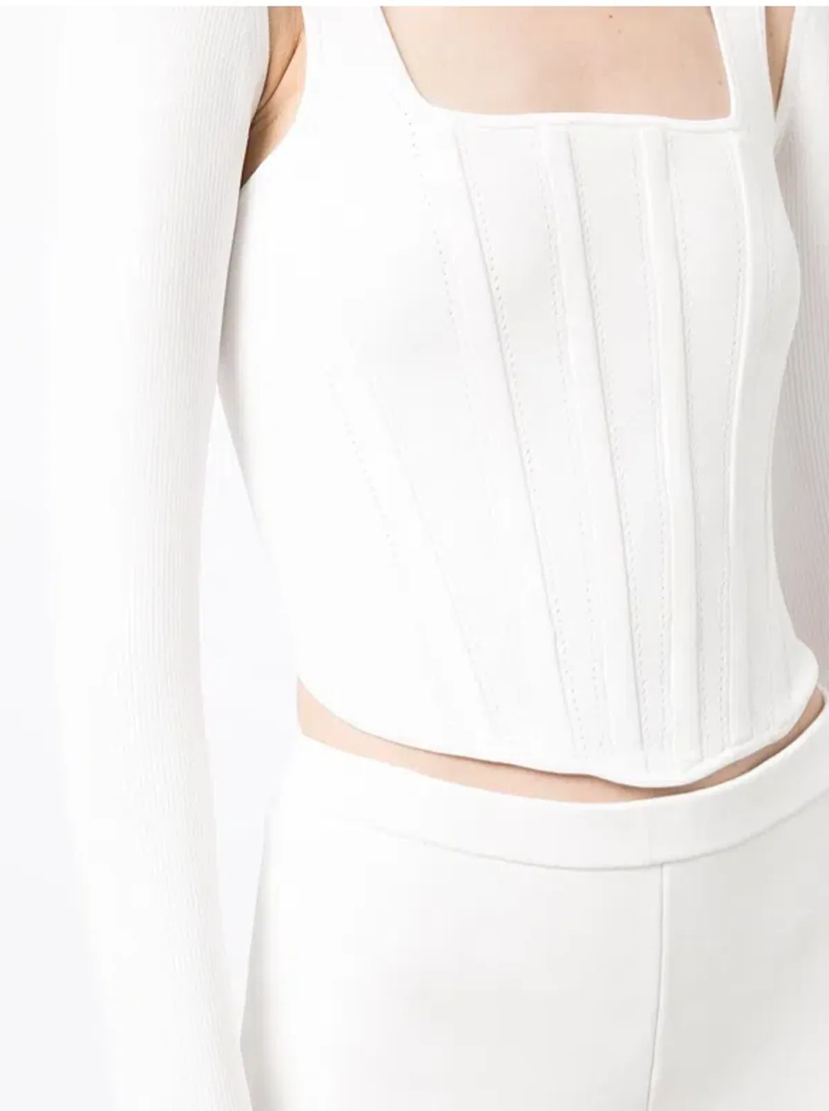 Dion Lee Pointelle Corset Top White Size 6 - Image 2