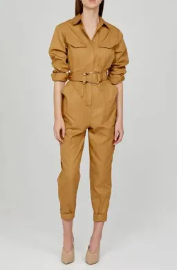 Acler Battan Boiler Jumpsuit Brown Size 6 for rent on The Volte - image 1