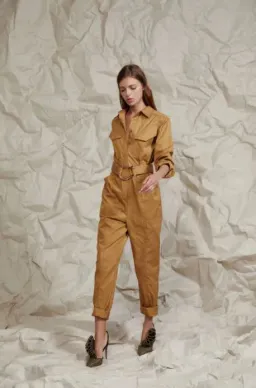 Acler Battan Boiler Jumpsuit Brown Size 6 for rent on The Volte - image 3