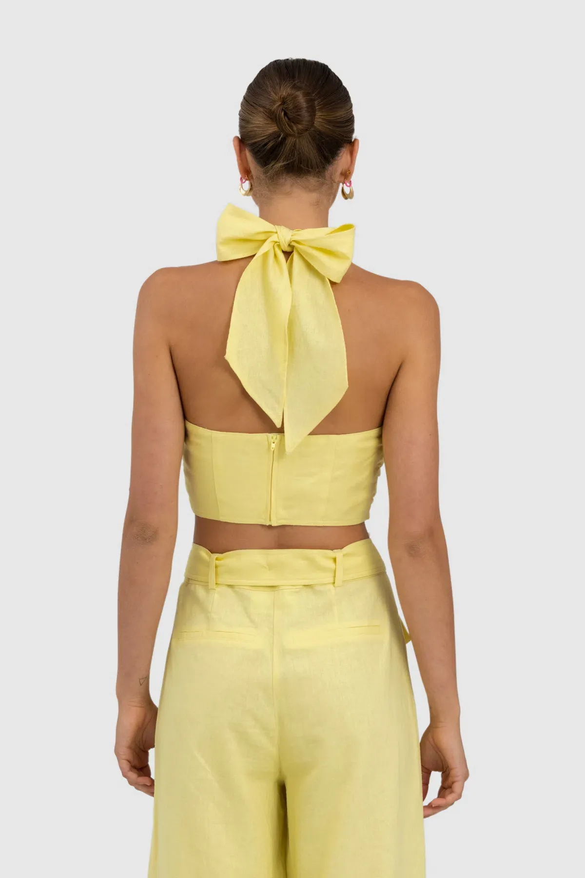 The Wolf Gang Sahara Linen Twist Neck Top Yellow Size 6 - Image 2