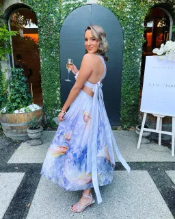 Zimmermann Candescent Bralette Gown Print Size 8 for rent on The Volte - image 2