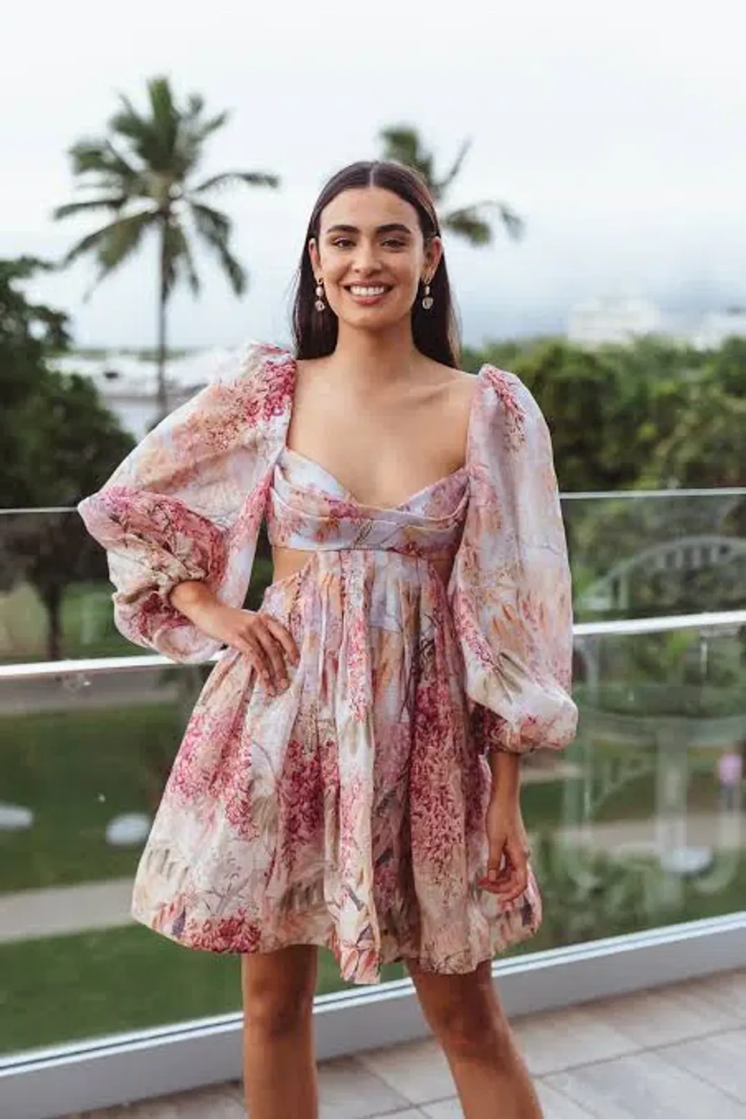 Zimmermann Botanica Bralette Mini Dress Milettia Floral Print Size 8 for rent on The Volte - main image