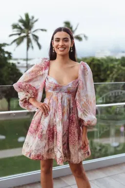 Zimmermann Botanica Bralette Mini Dress Milettia Floral Print Size 8 for rent on The Volte - image 3