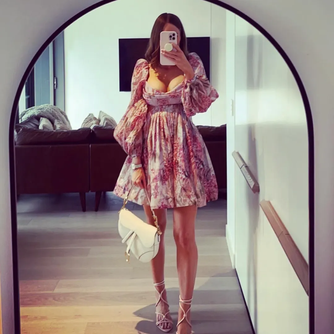 Zimmermann Botanica Bralette Mini Dress Milettia Floral Print Size 8 for rent on The Volte - main image