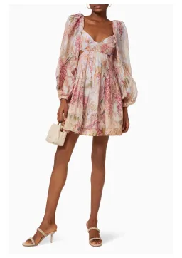 Zimmermann Botanica Bralette Mini Dress Milettia Floral Print Size 8 for rent on The Volte - image 1