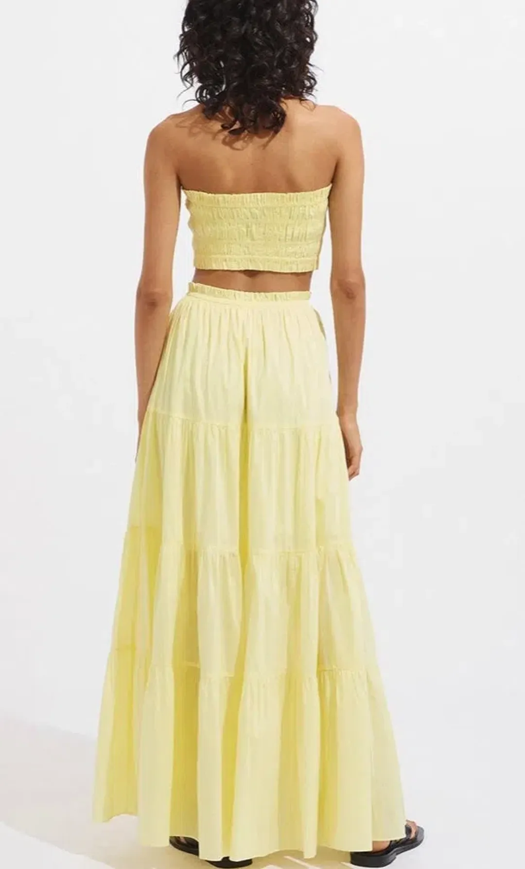 Steele Paradise Crop and Parasol Skirt Set in Neon Yellow Size 10 for rent on The Volte - main image