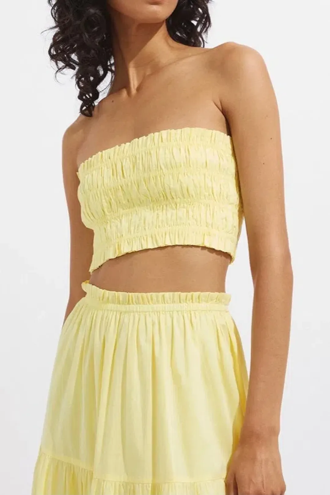 Steele Paradise Crop and Parasol Skirt Set in Neon Yellow Size 10 for rent on The Volte - main image