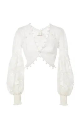 Zimmermann Corsage Pom-Pom Embellished Set Ivory Size 8 for rent on The Volte - image 6