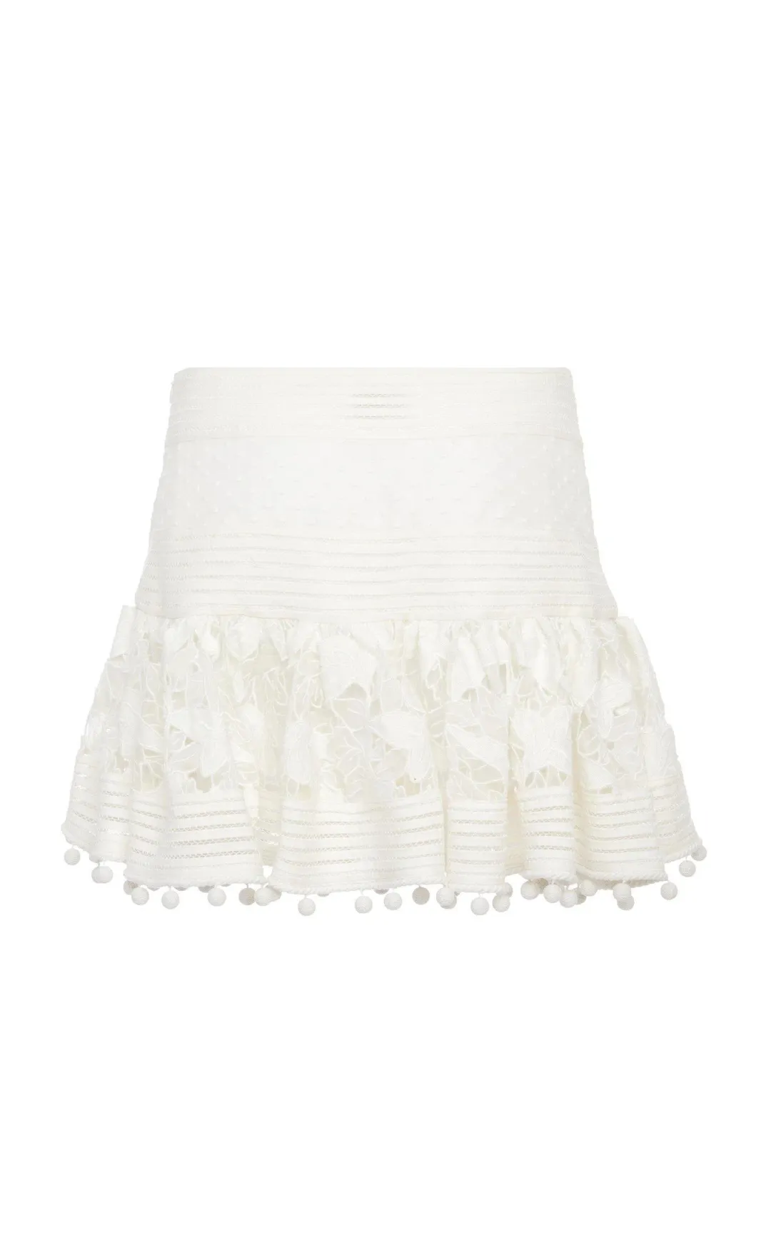 Zimmermann Corsage Pom-Pom Embellished Set Ivory Size 8 for rent on The Volte - main image