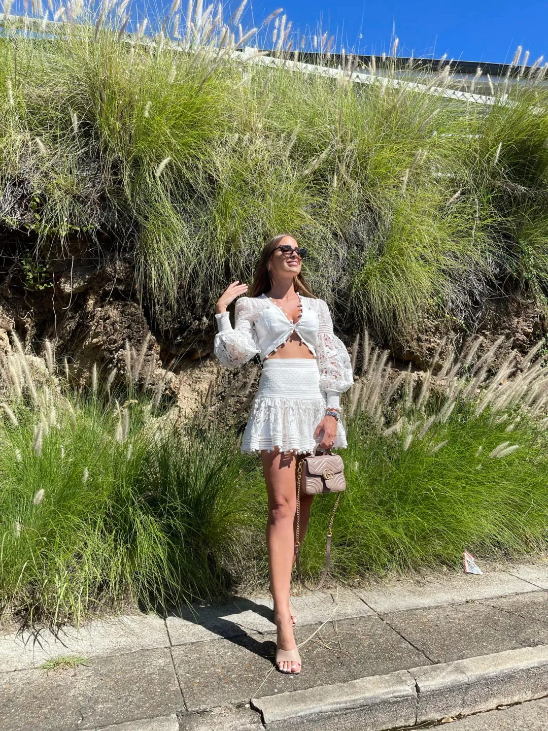 Zimmermann Corsage Pom-Pom Embellished Set Ivory Size 8 for rent on The Volte - main image