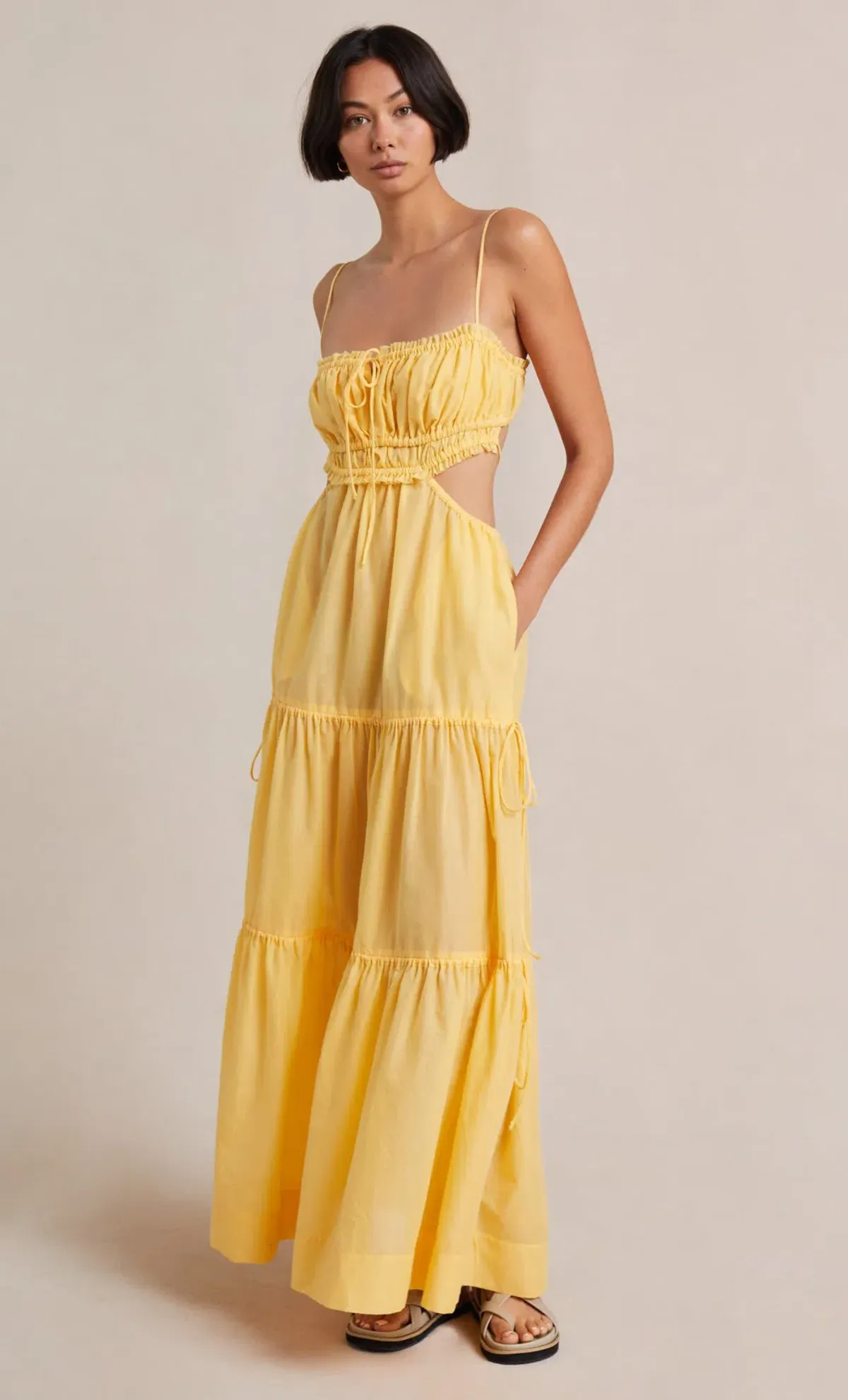 Bec & Bridge Alexandra Tie Maxi Dress Yellow Size 8 - Image 5