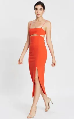 Bec and Bridge Ulla Midi Dress in Blood Orange Size 6 for rent on The Volte - image 5