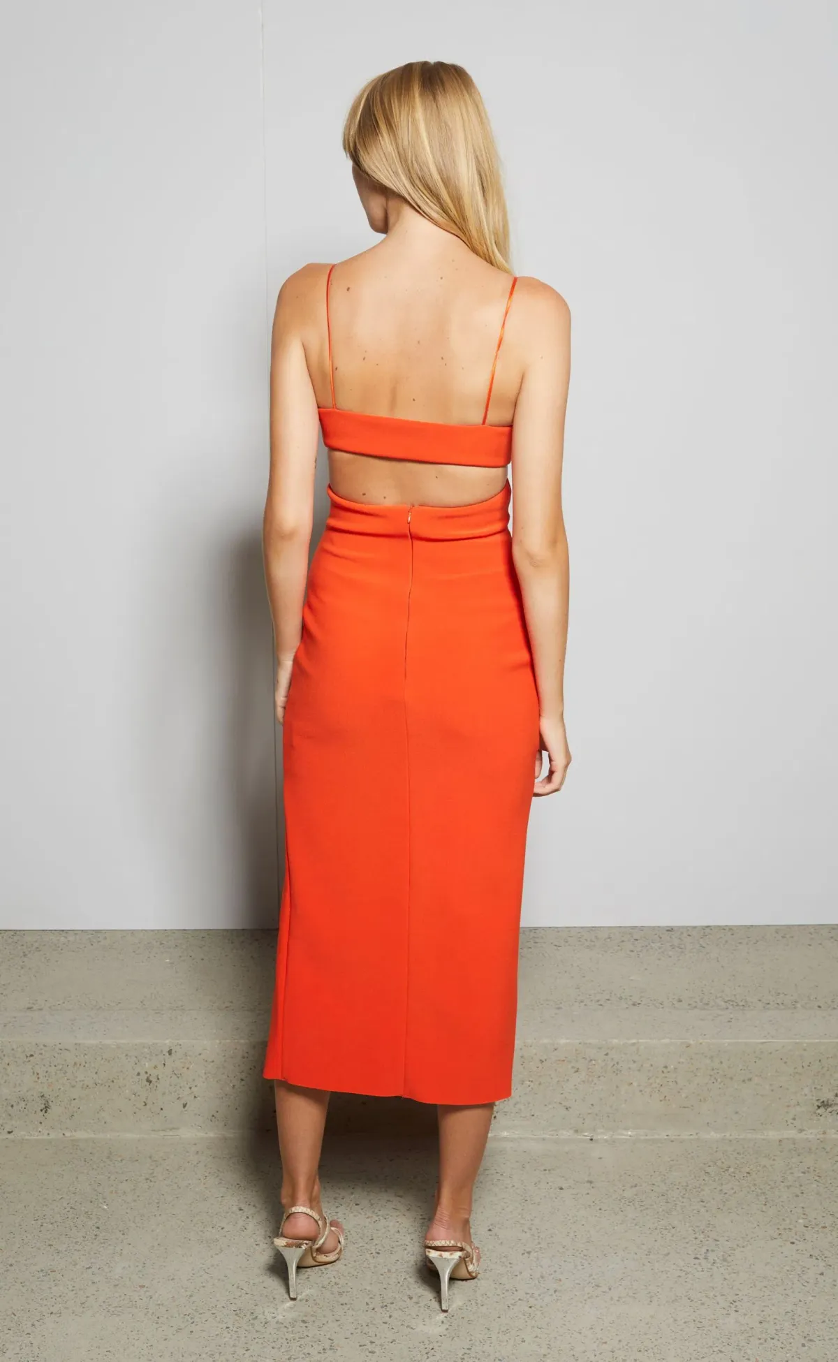 Bec and Bridge Ulla Midi Dress in Blood Orange Size 6 - Image 3