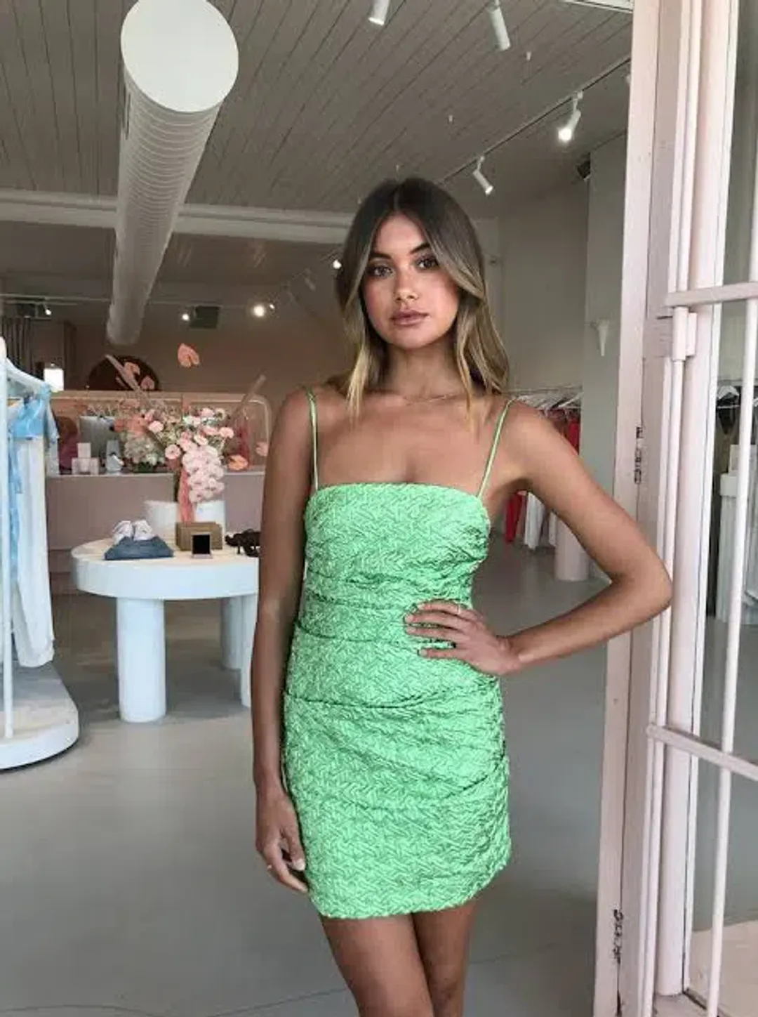 Bec & Bridge Apple Mini Dress Green Size 10 for rent on The Volte - main image