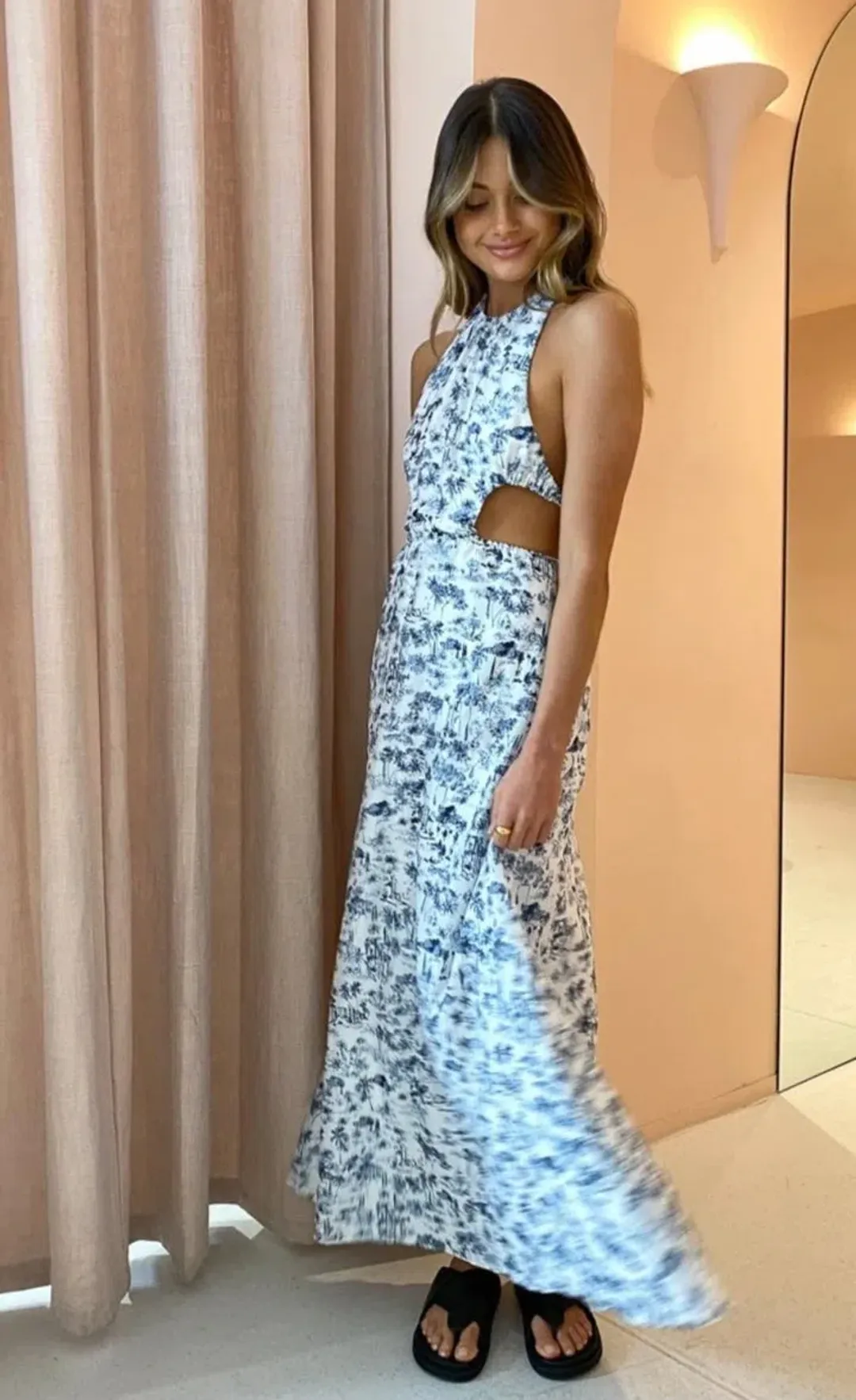 Sir the Label Dimitri Open Back Dress Print Size 6 for rent on The Volte - main image