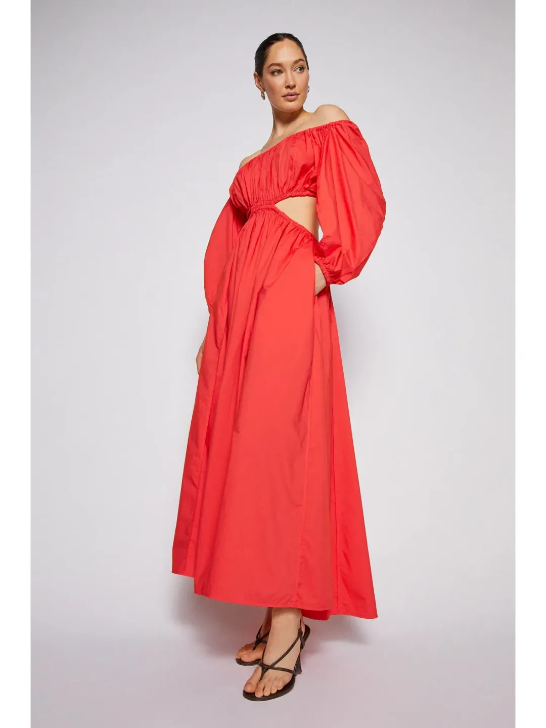 Scanlan Theodore Parachute Cotton Gather Dress Poppy Size AU 10 for rent on The Volte - main image