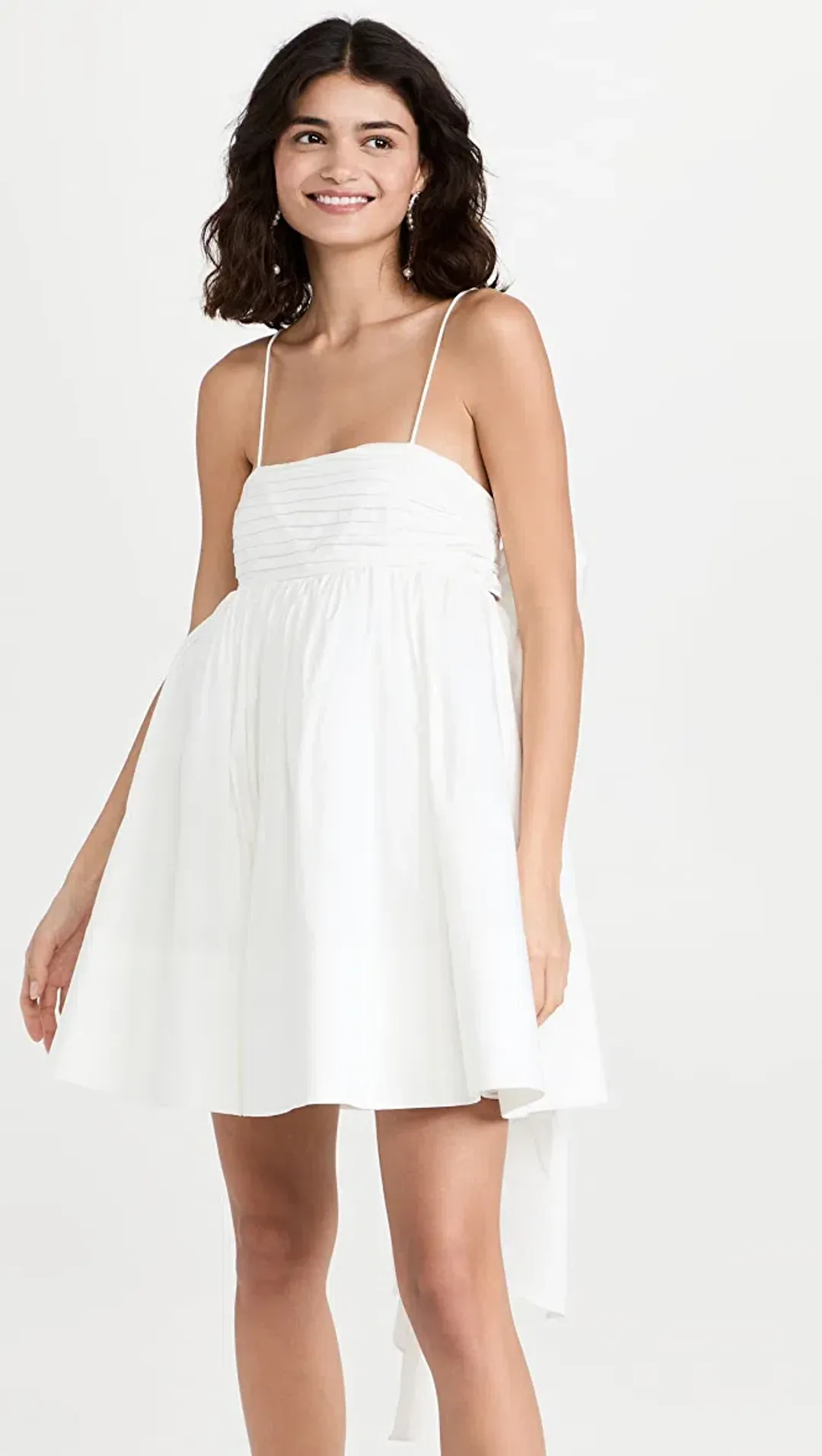 Aje Cantina Bow Back Mini Dress Ivory Size 4 for rent on The Volte - main image