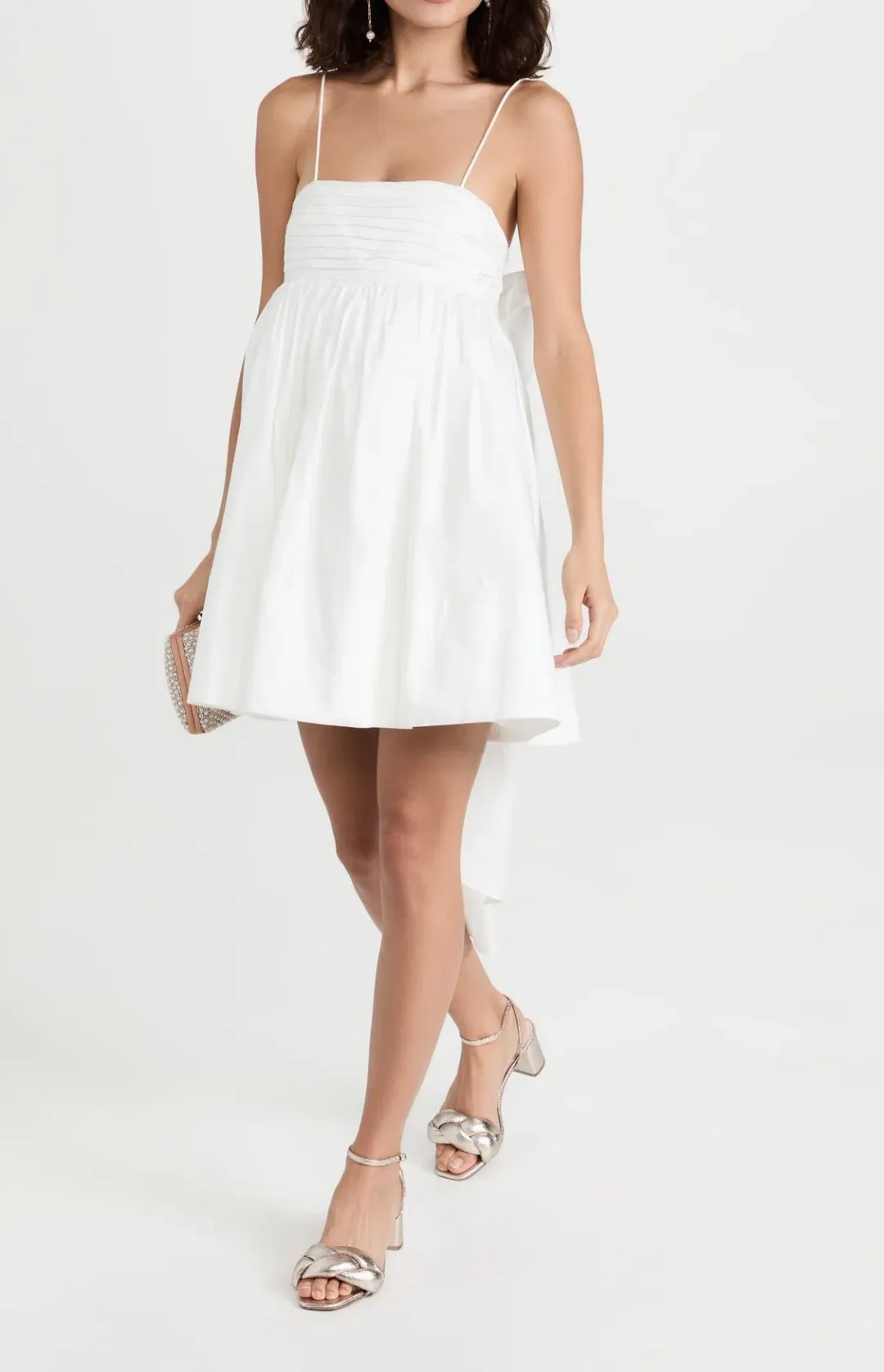 Aje Cantina Bow Back Mini Dress Ivory Size 4 for rent on The Volte - main image