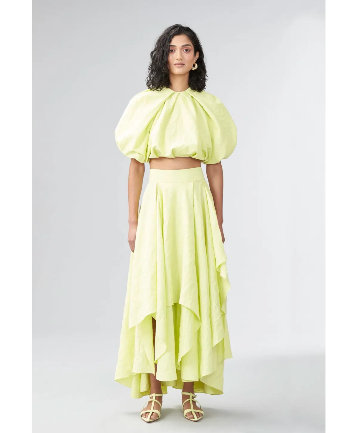 Ginger & Smart Euphoria Top & Skirt Set Citron Size 10 - Image 2