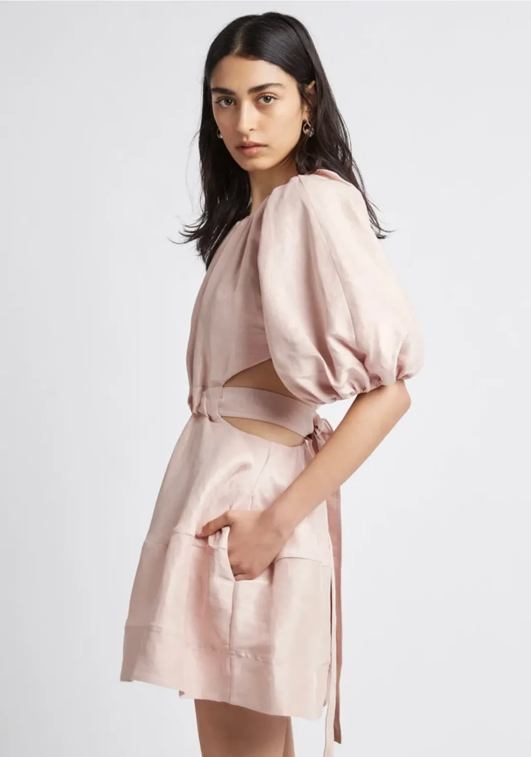 Aje Psychedelia Cut Out Mini Dress Pink Size 16 for rent on The Volte - main image