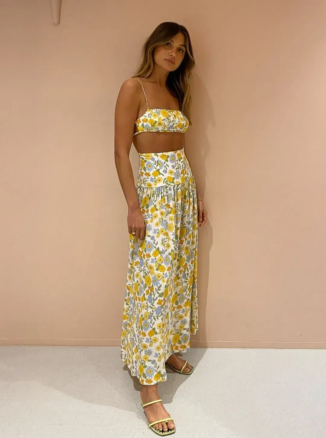 Bec & Bridge Cali Sun Top and Skirt Set Floral Size 8 for rent on The Volte - main image