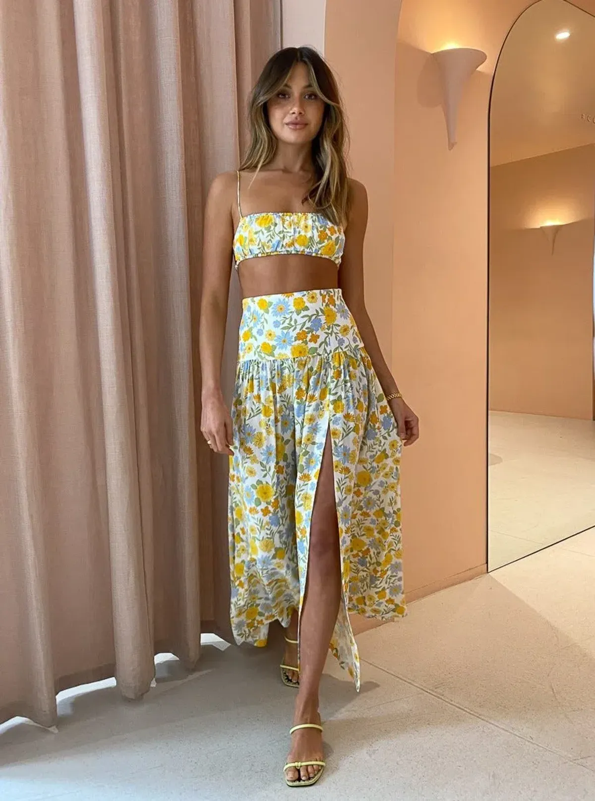 Bec & Bridge Cali Sun Top and Skirt Set Floral Size 8 - Image 1