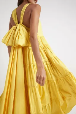 Aje Solstice Tiered Maxi Dress Yellow Size 10 for rent on The Volte - image 2