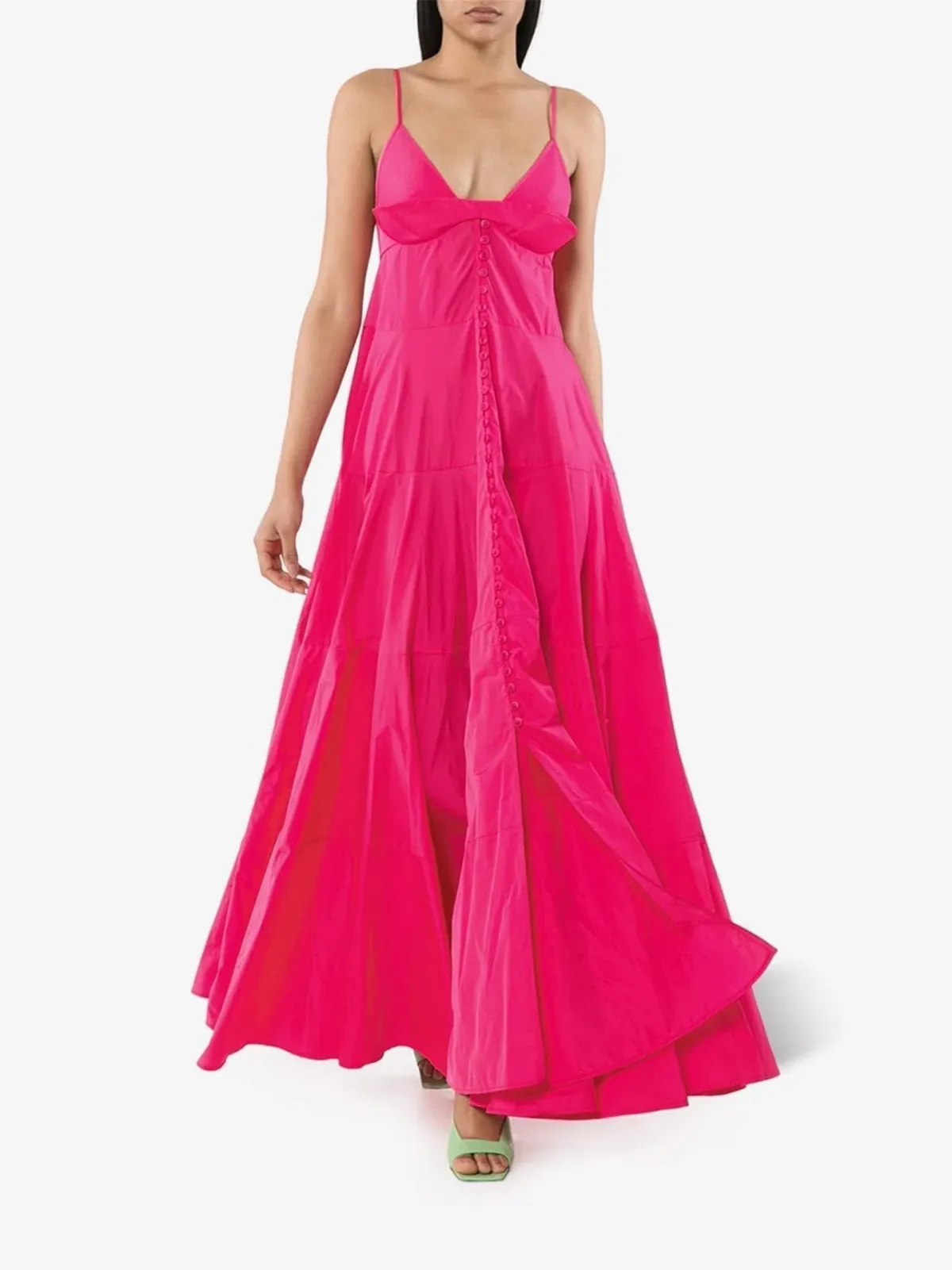 Jacquemus La Robe Manosque Tiered Maxi Dress Pink Size 6 - Image 2