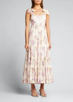 Zimmermann Rosa Striped Picnic Dress Lilac Rose Size 14 for rent on The Volte - image 1