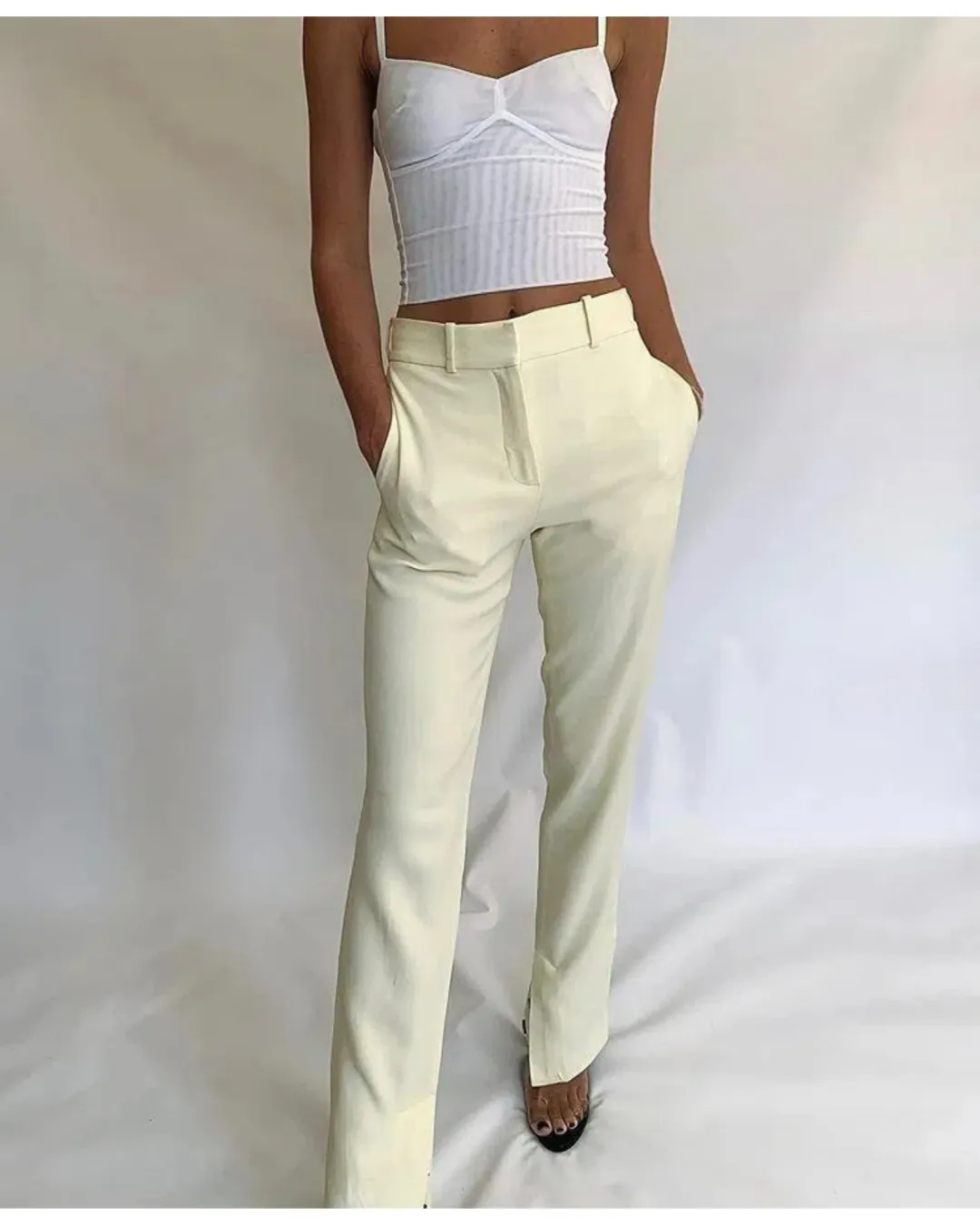 Dion Lee Cady Vented Trouser Yellow Size AU 6 for rent on The Volte - main image