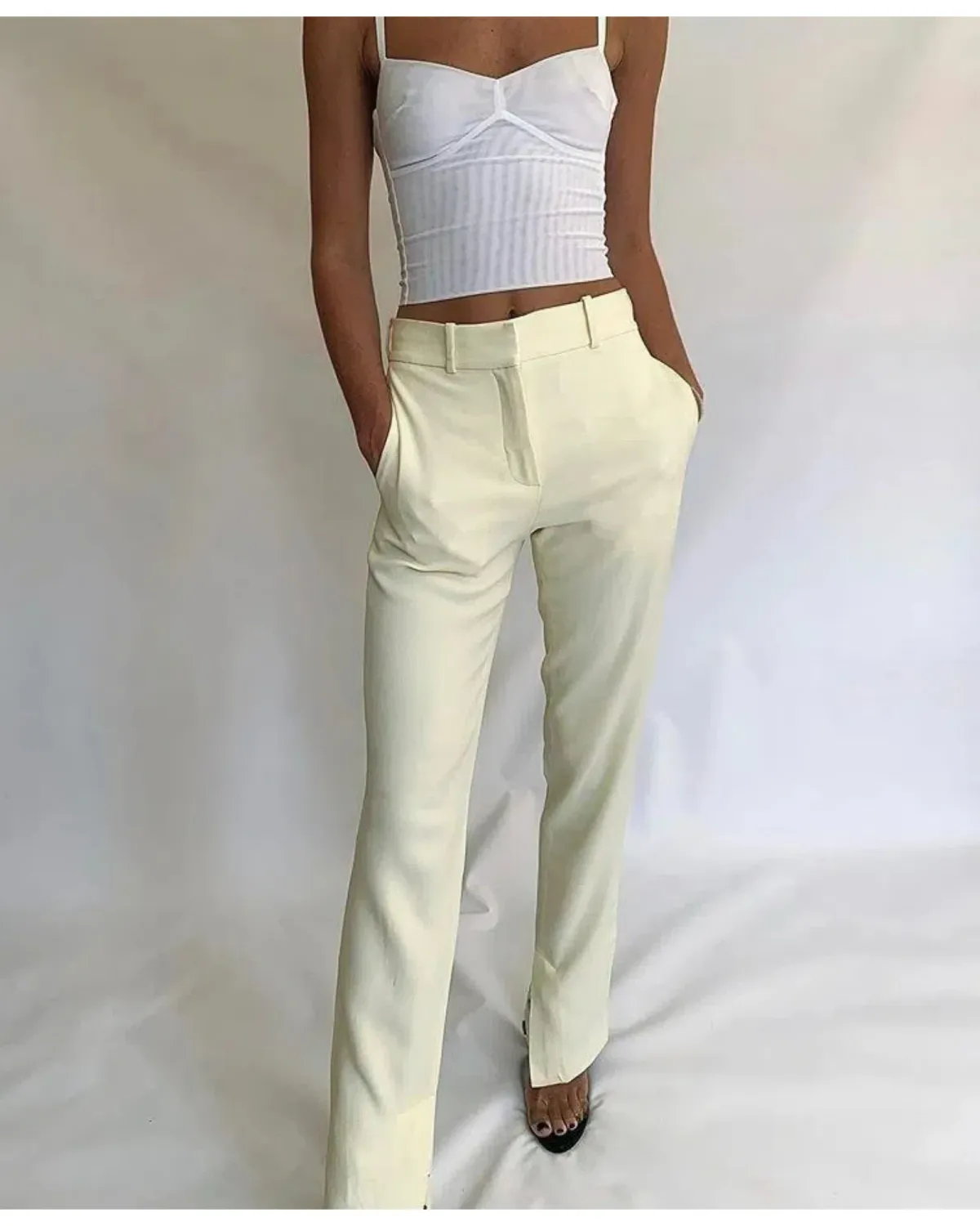 Dion Lee Cady Vented Trouser Yellow Size AU 6 - Image 1