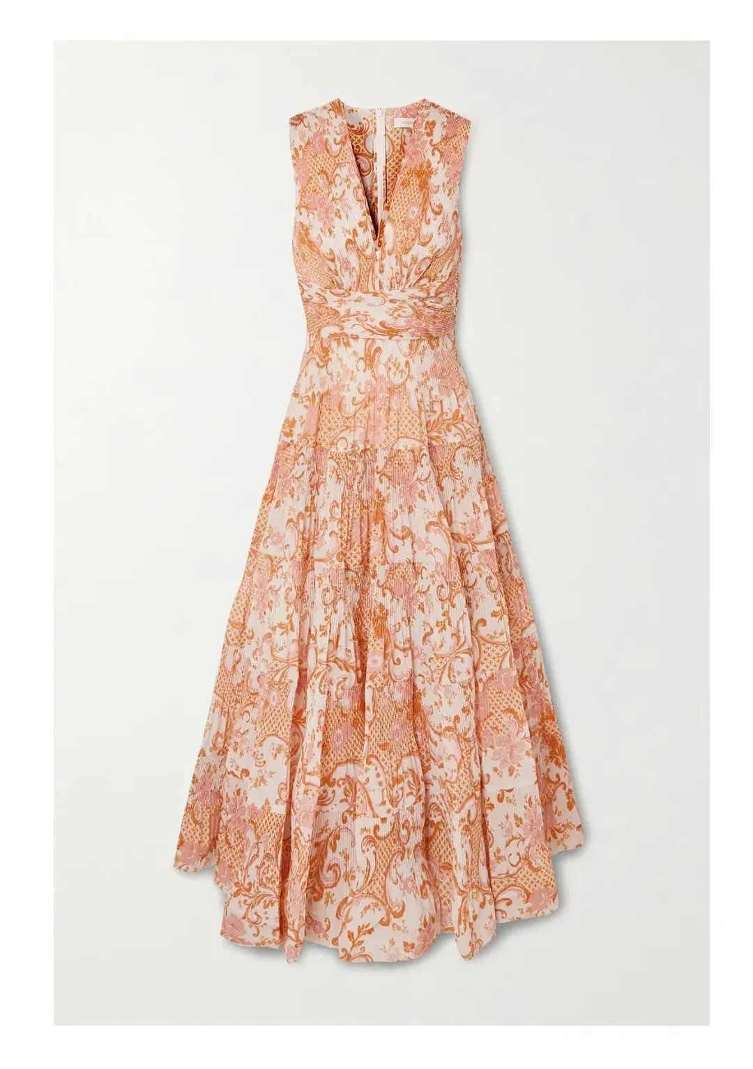 Zimmermann Postcard Pleated Organza Dress Print Size 1 / Au 10 for rent on The Volte - main image