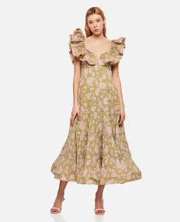 Zimmermann Lovestruck Pleated Gown Floral Size 1 / Au 10 for rent on The Volte - image 1