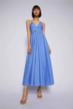 Scanlan Theodore Parachute Cotton Strappy Dress Blue Size 10 for rent on The Volte - image 1