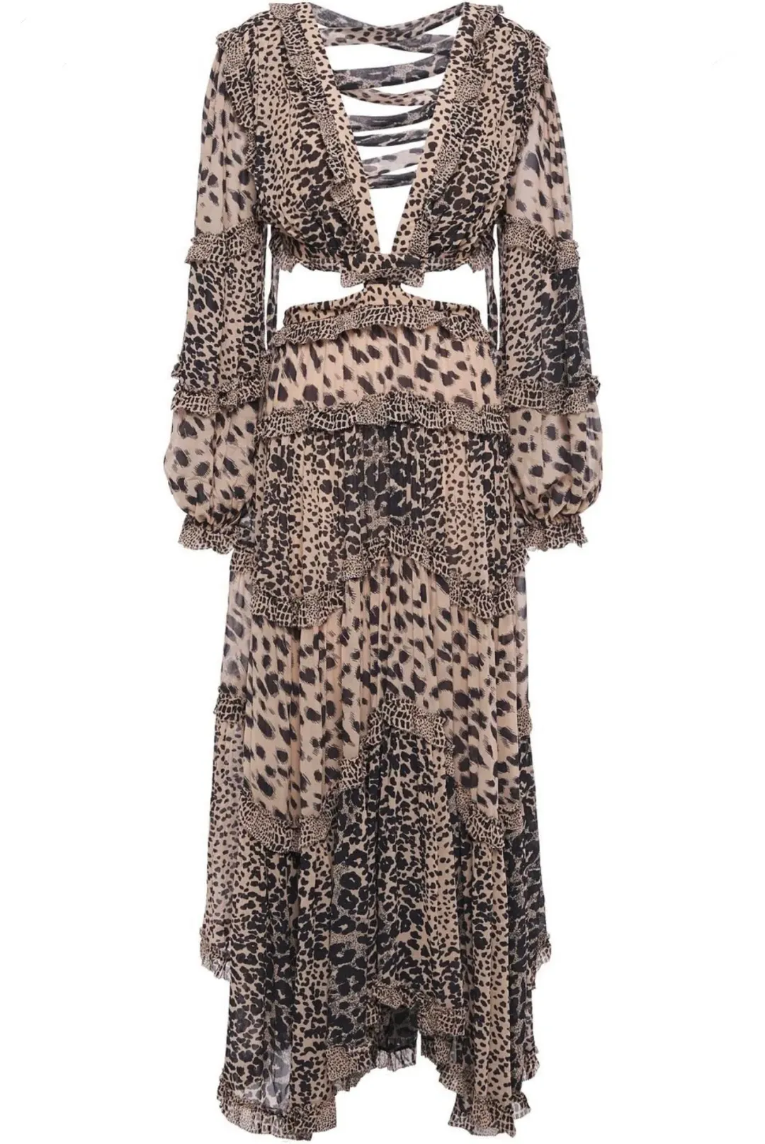 Zimmermann Allia Cut Out Long Dress Cheetah Print Size 0 / AU 8 for rent on The Volte - main image