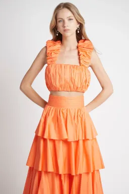 Aje Medina Set Crop Top & Tiered Skirt Orange Size 14 for rent on The Volte - image 3