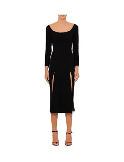 Christopher Esber Double Crepe Owl Shoulderless Sleeve Dress Black Size 8 for rent on The Volte - image 1