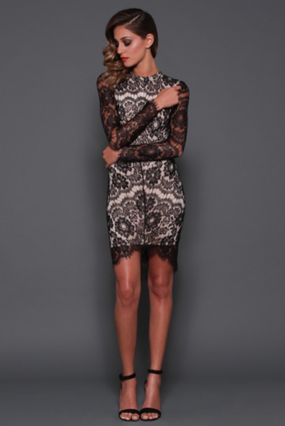 Melanie Long Sleeve Dress Black for rent on The Volte - main image