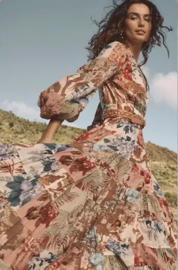 Zimmermann Cassia Patch Wrap Midi Dress Print Size 16 for rent on The Volte - image 2