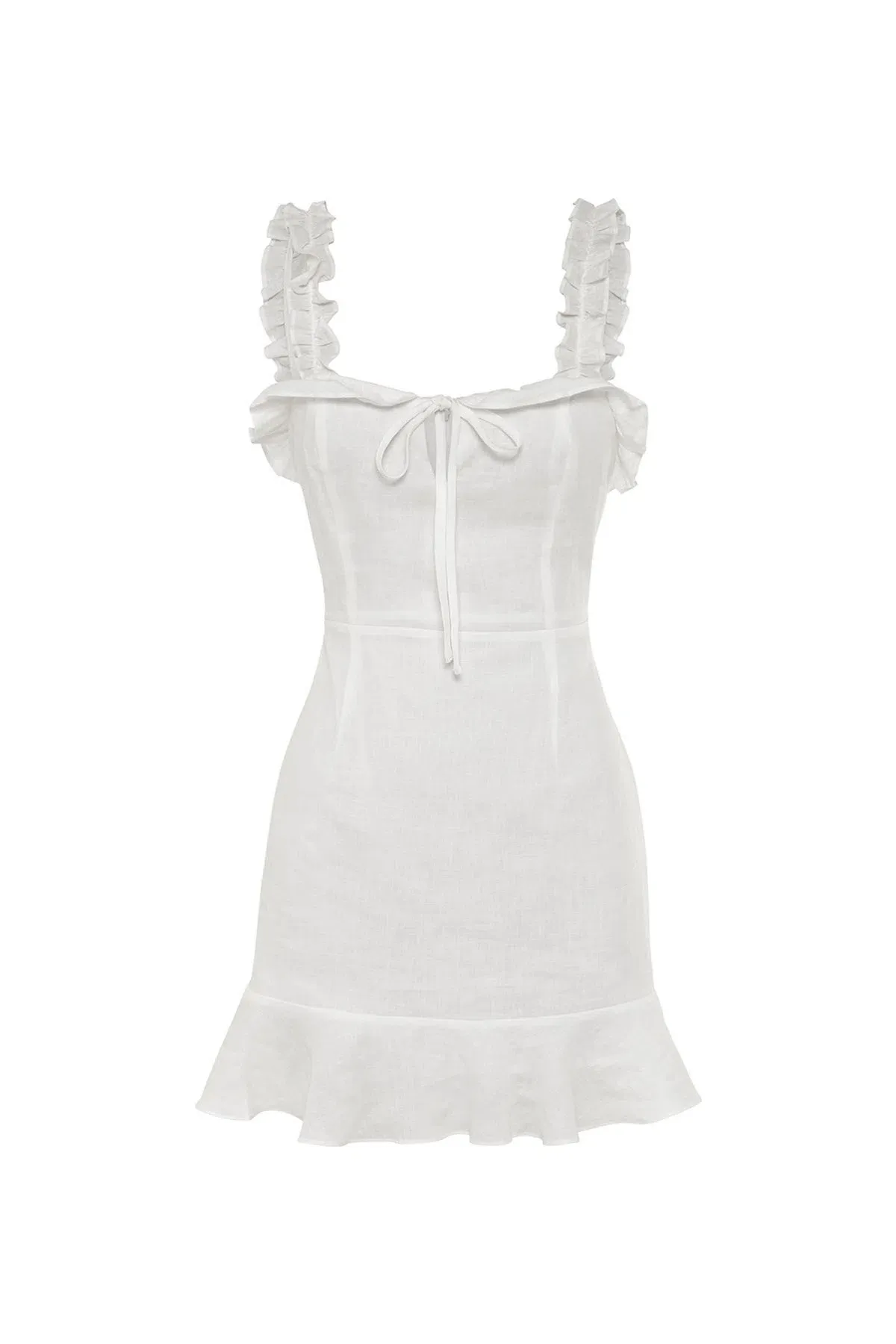 Hansen and Gretel Saint Dress White Linen Mini Dress Size 8 - Image 5