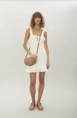 Hansen and Gretel Saint Dress White Linen Mini Dress Size 8 for rent on The Volte - image 1