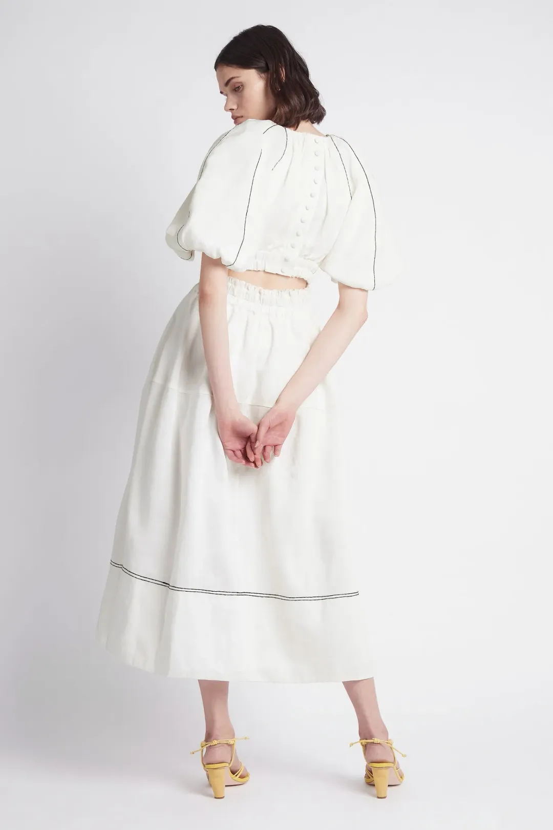 Aje Euphoria Cutout Dress White Size 8 for rent on The Volte - main image