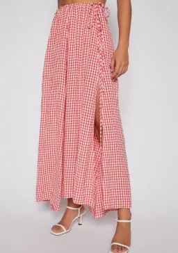 Scanlan Theodore Gingham Drawcord Skirt and Gingham Drawcord Top Set Red for rent on The Volte - image 3