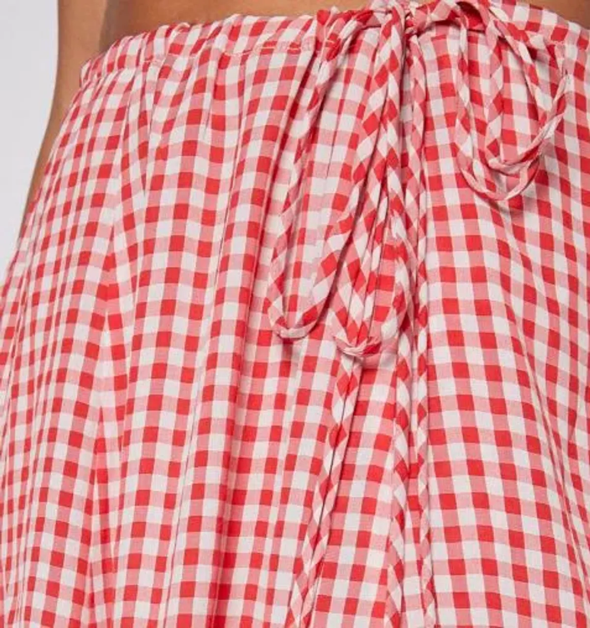 Scanlan Theodore Gingham Drawcord Skirt and Gingham Drawcord Top Set Red - Image 5