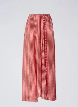Scanlan Theodore Gingham Drawcord Skirt and Gingham Drawcord Top Set Red for rent on The Volte - image 4