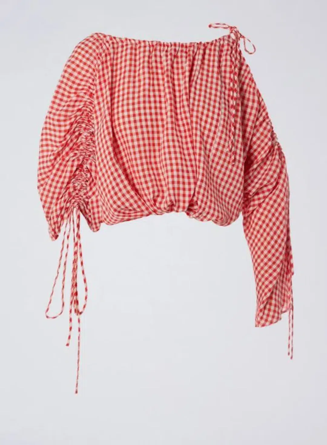Scanlan Theodore Gingham Drawcord Skirt and Gingham Drawcord Top Set Red for rent on The Volte - main image