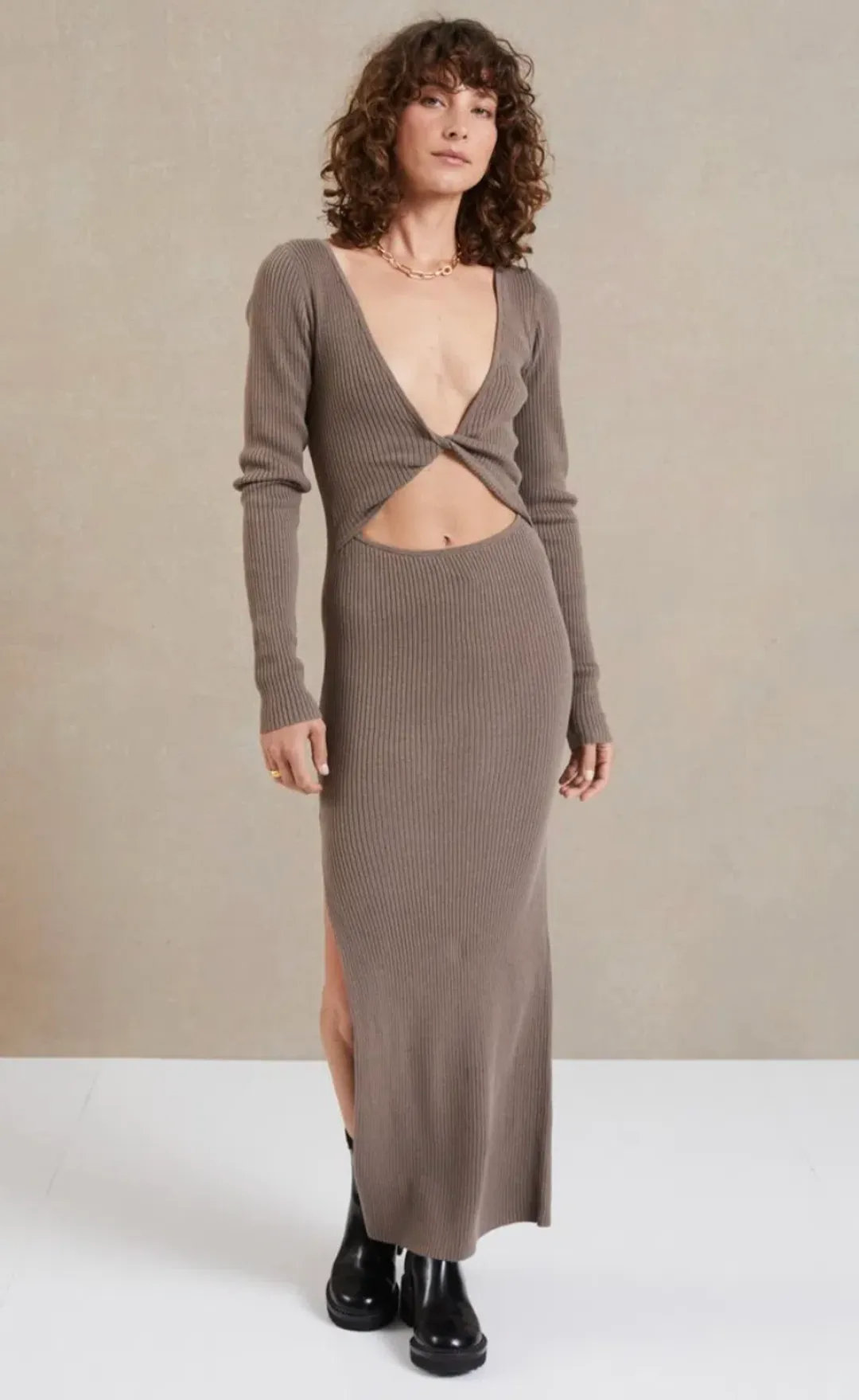 Bec and Bridge Silt Riviera Long Sleeve Dress Gray Size 12 for rent on The Volte - main image